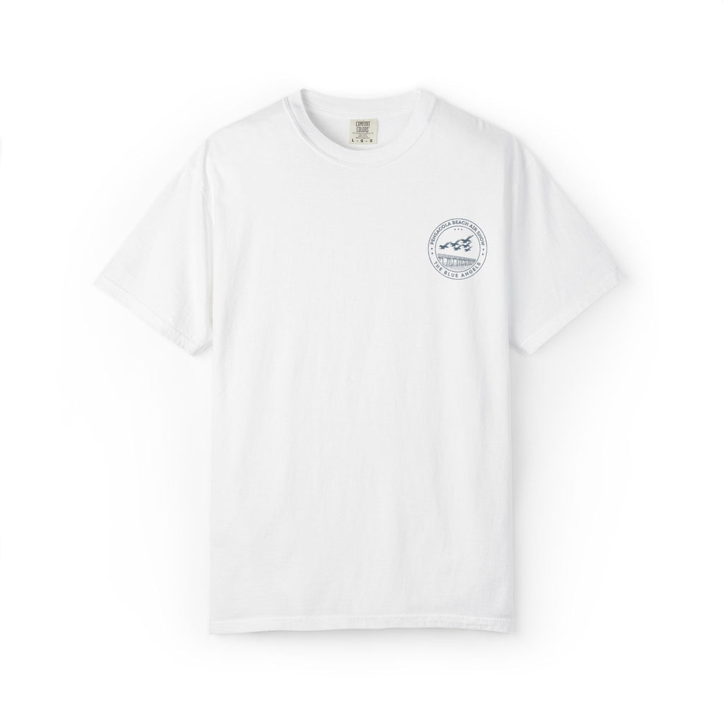 Blue Angels Air Show T-Shirt – Vintage Pensacola Beach Pier Jet Flyover – Navy Pilot Aviation Graphic Tee – Patriotic Military Shirt