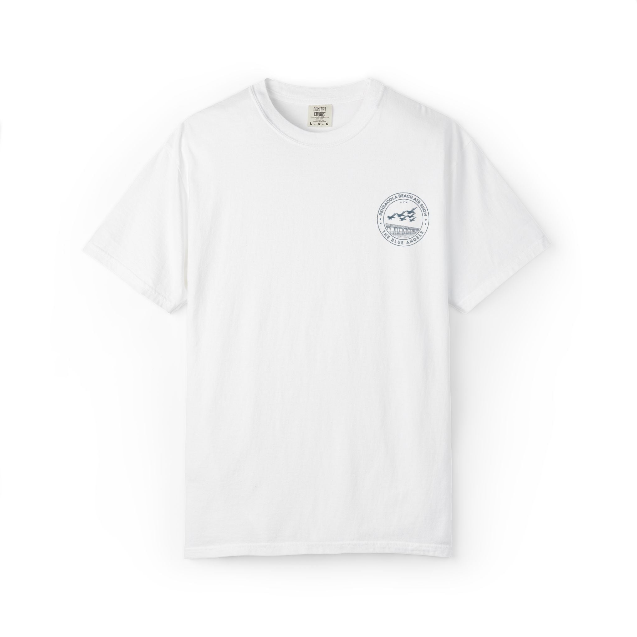 Blue Angels Air Show T-Shirt – Vintage Pensacola Beach Pier Jet Flyover – Navy Pilot Aviation Graphic Tee – Patriotic Military Shirt