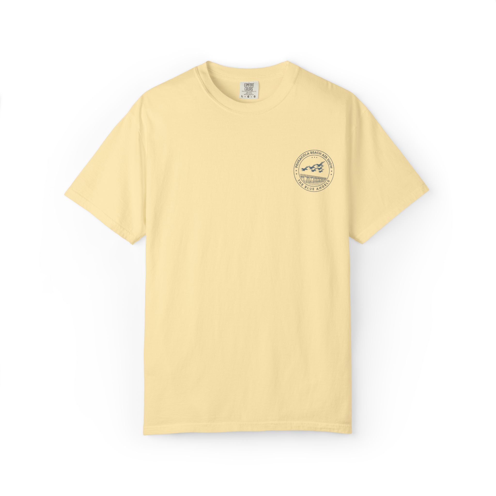 Blue Angels Air Show T-Shirt – Vintage Pensacola Beach Pier Jet Flyover – Navy Pilot Aviation Graphic Tee – Patriotic Military Shirt