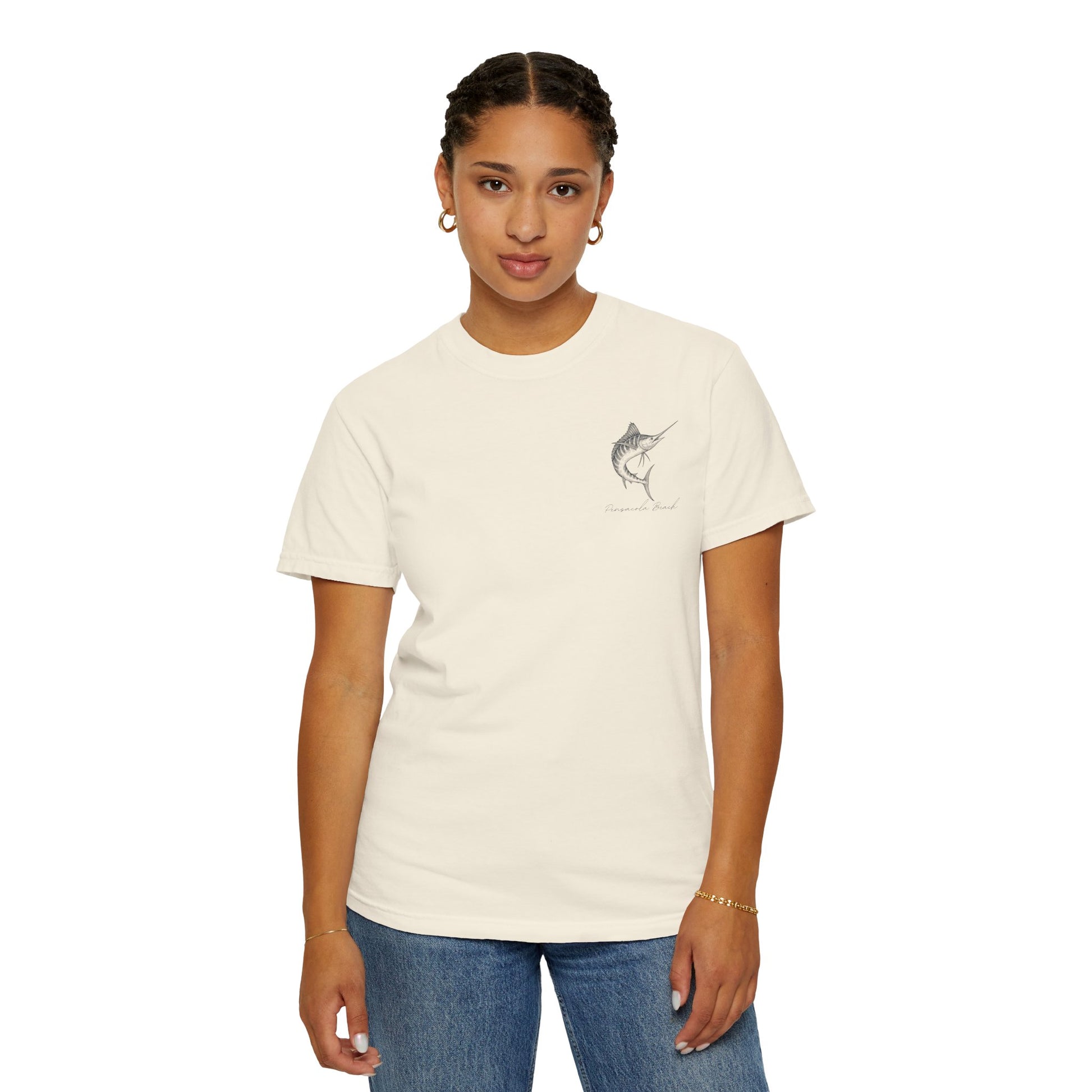 Vintage Pensacola Beach Tee – Sailfish & Iconic Sign Coastal Graphic Comfort Colors T-shirt
