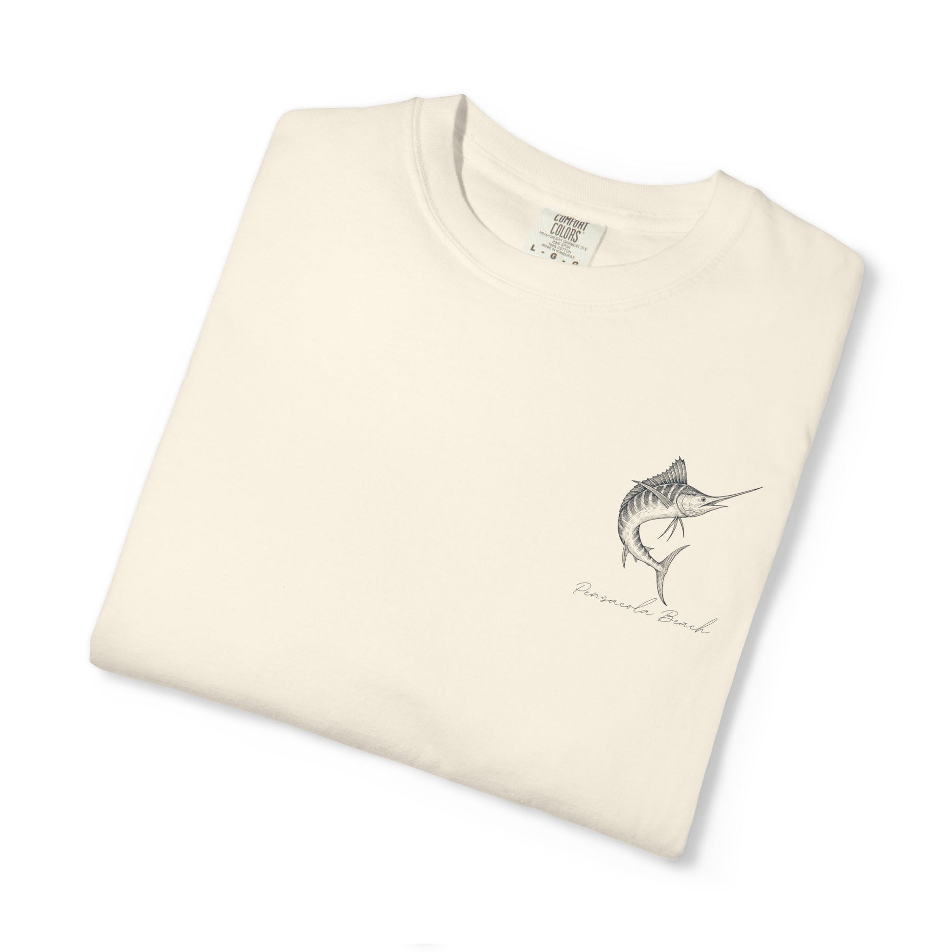 Vintage Pensacola Beach Tee – Sailfish & Iconic Sign Coastal Graphic Comfort Colors T-shirt