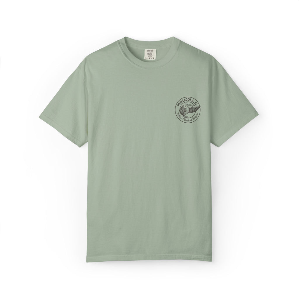 Vintage Pensacola Florida Pelican Shirt – "Where Florida Begins" Retro Coastal Graphic Tee, Hand-Drawn Beach Design