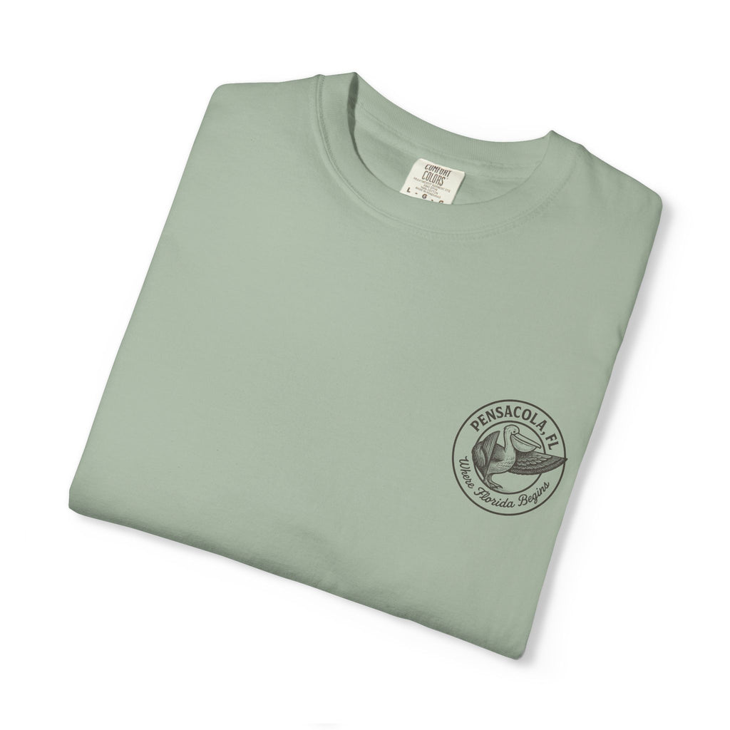 Vintage Pensacola Florida Pelican Shirt – "Where Florida Begins" Retro Coastal Graphic Tee, Hand-Drawn Beach Design