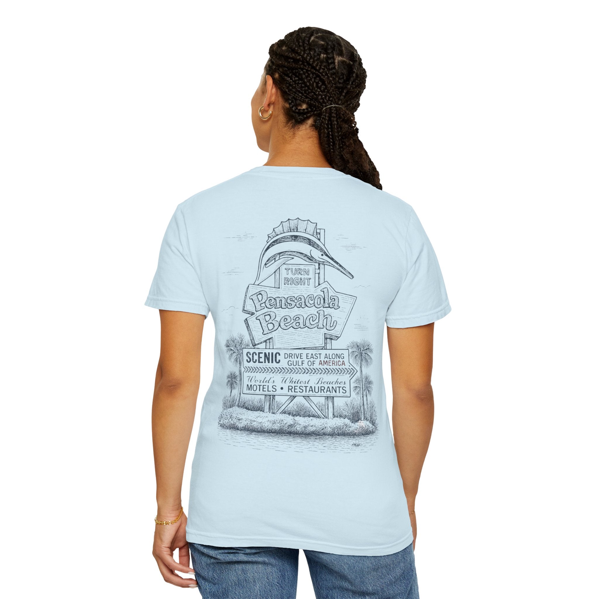 Vintage Pensacola Beach Sign T-Shirt - Scenic Drive - Gulf of America Coastal Tee