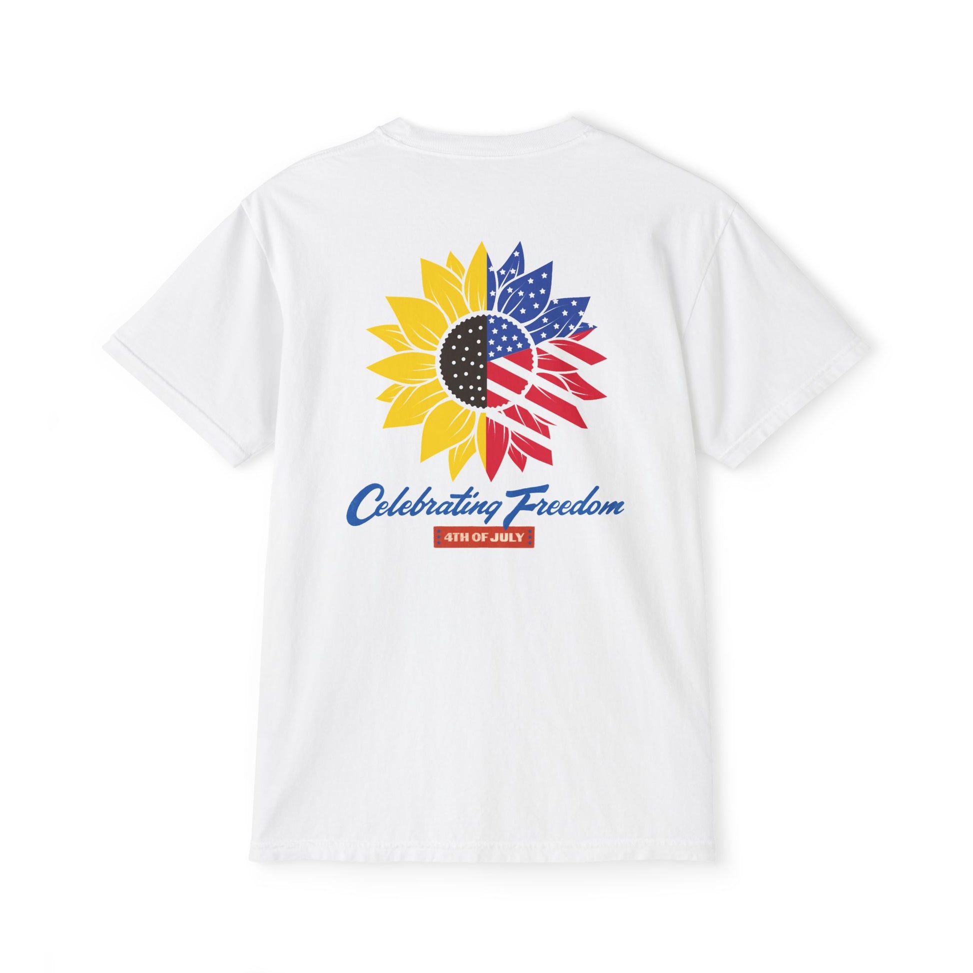 Pocket T-Shirt Fourth of July Floral Home Design