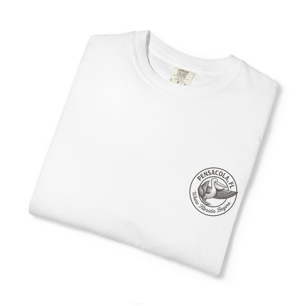 Vintage Pensacola Florida Pelican Shirt – "Where Florida Begins" Retro Coastal Graphic Tee, Hand-Drawn Beach Design