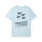 Blue Angels Pensacola Pier T-Shirt – Vintage Florida Beach Graphic Tee – Jet Flyover Coastal Design – Military Air Show Gift Shirt