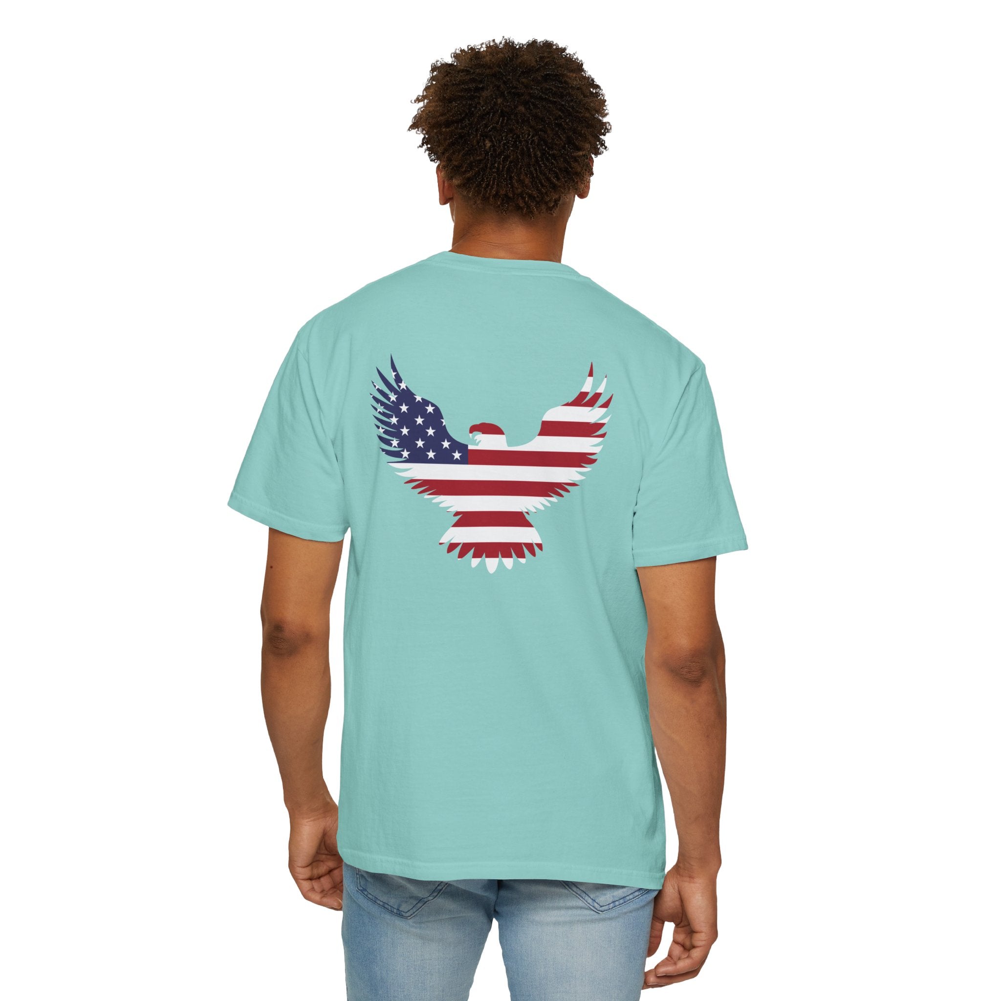 USA Patriotic Eagle Shirt – American Flag Graphic Tee, 4th of July Freedom T-Shirt, Red White & Blue Eagle Design