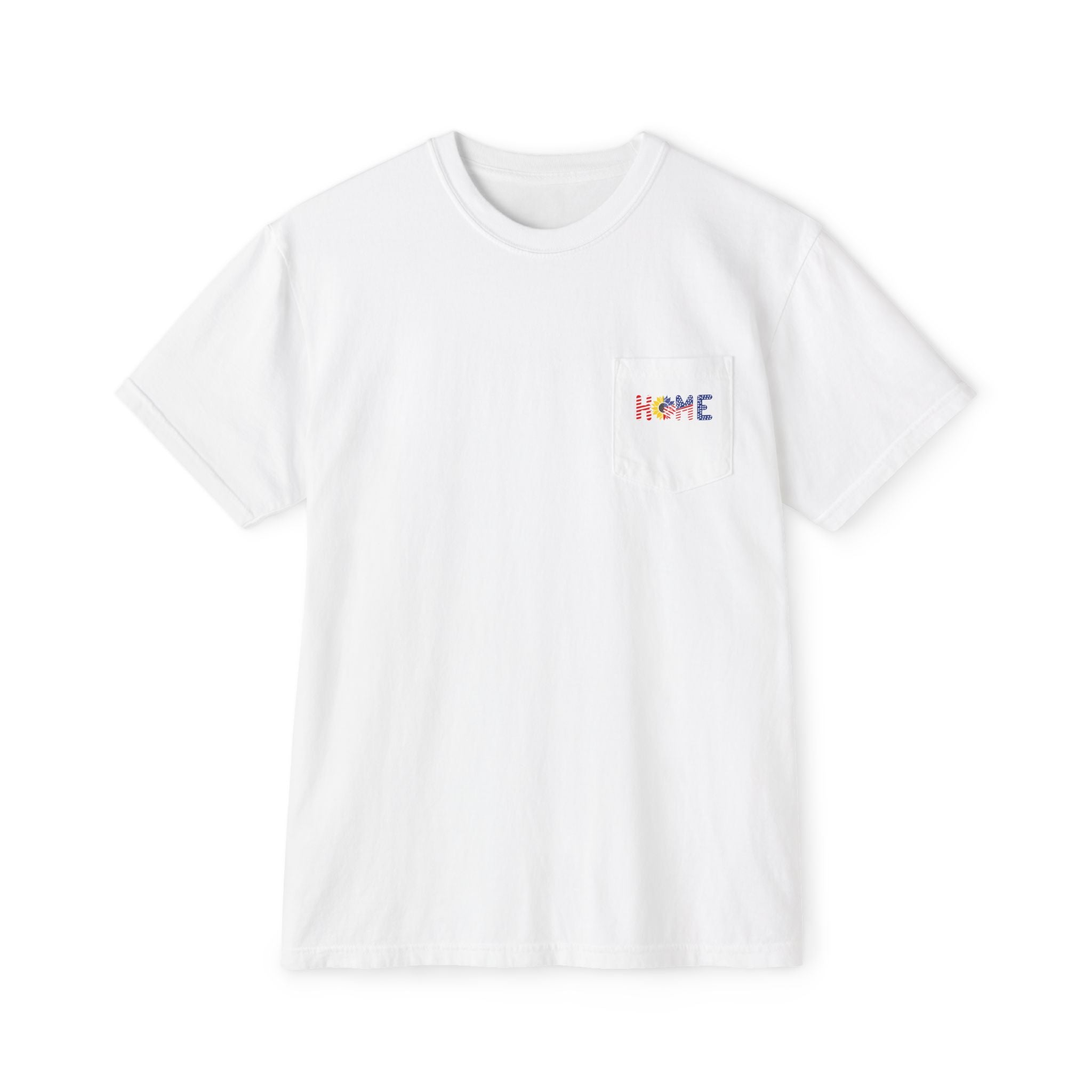 Pocket T-Shirt Fourth of July Floral Home Design