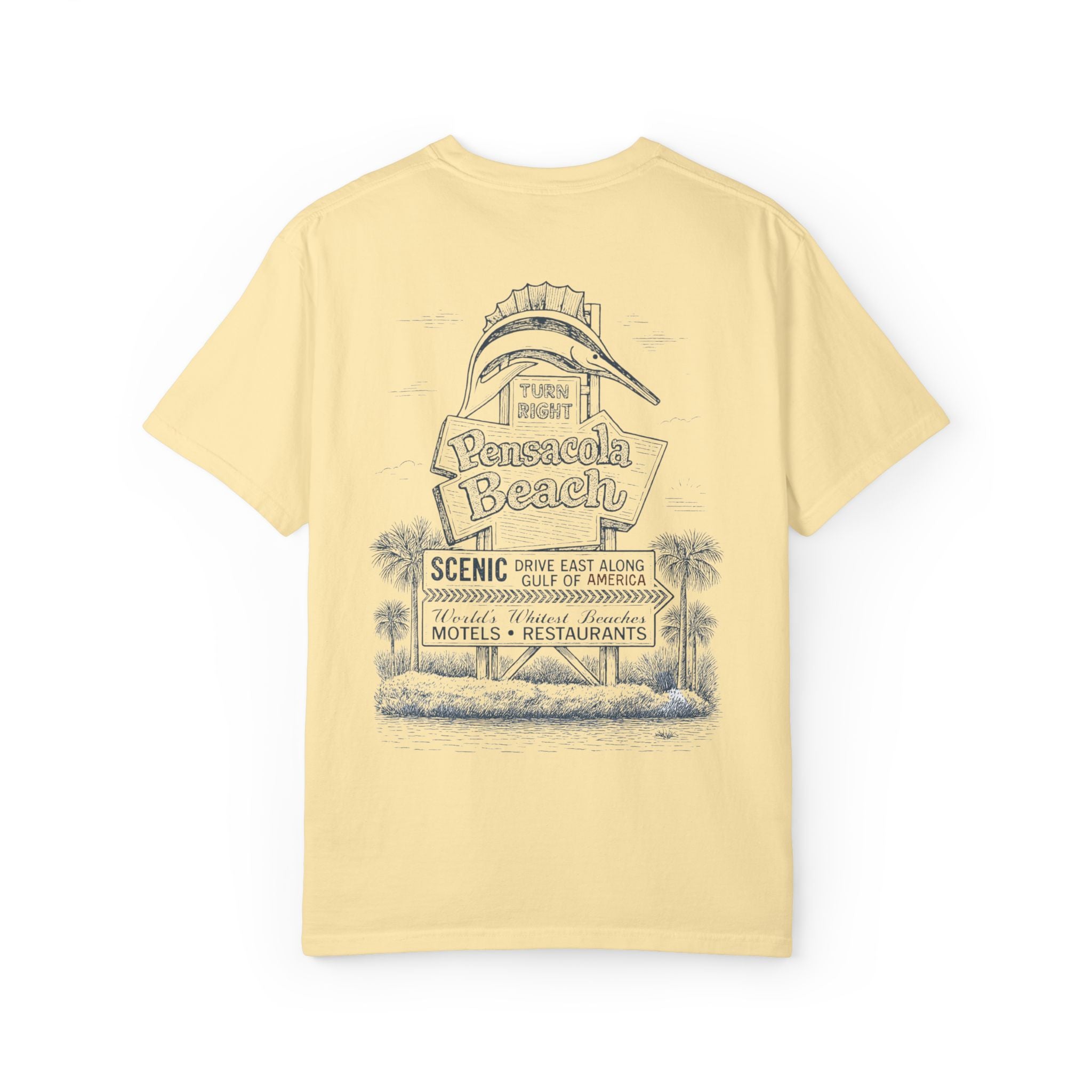 Vintage Pensacola Beach Sign T-Shirt - Scenic Drive - Gulf of America Coastal Tee
