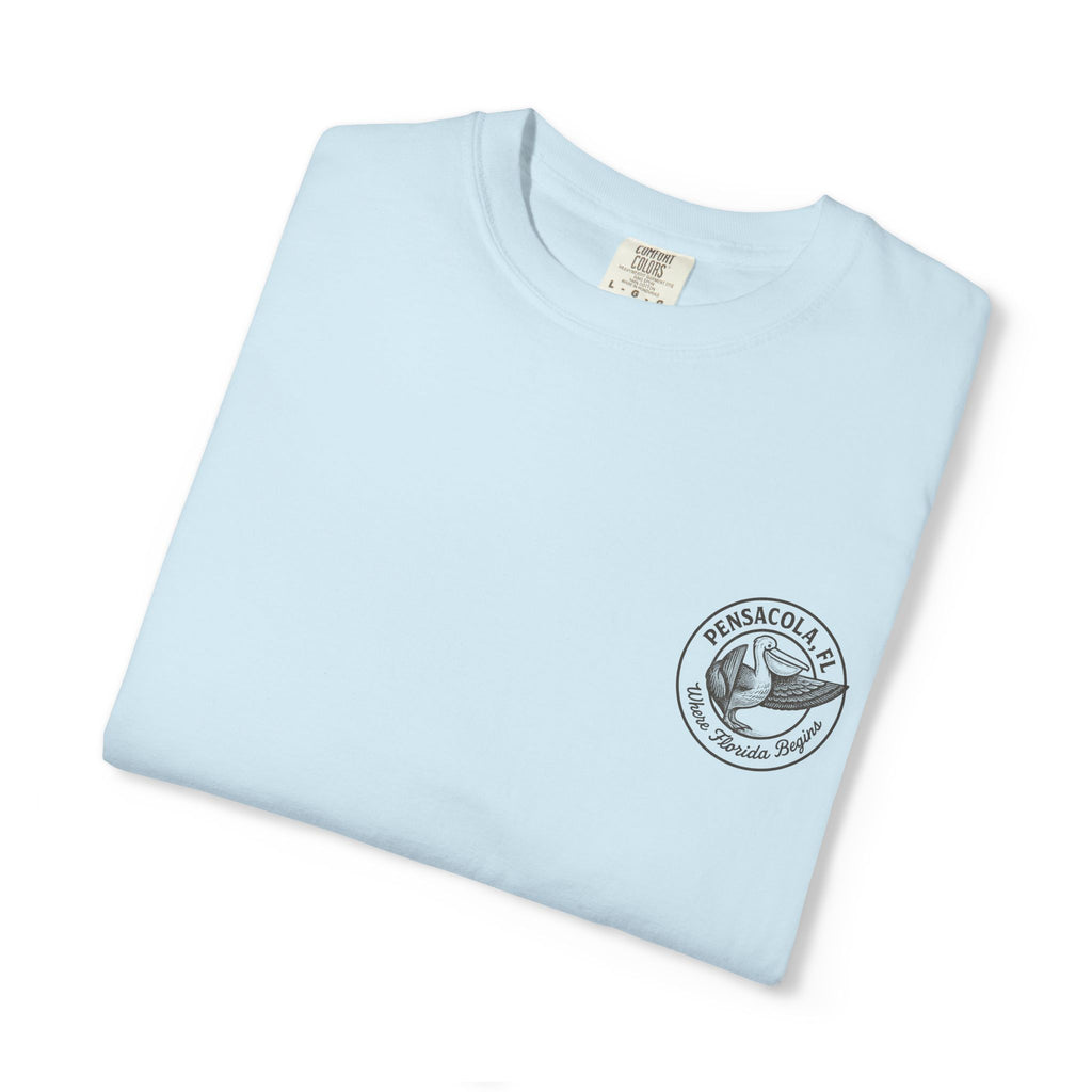 Vintage Pensacola Florida Pelican Shirt – "Where Florida Begins" Retro Coastal Graphic Tee, Hand-Drawn Beach Design