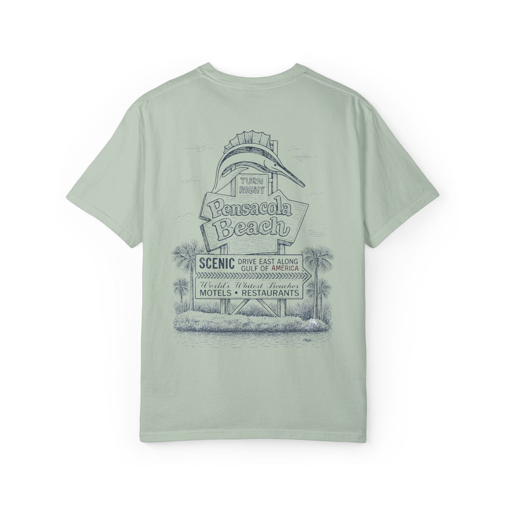 Vintage Pensacola Beach Sign T-Shirt - Scenic Drive - Gulf of America Coastal Tee