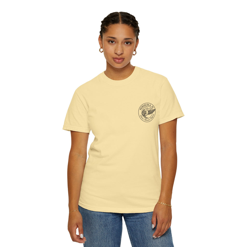 Vintage Pensacola Florida Pelican Shirt – "Where Florida Begins" Retro Coastal Graphic Tee, Hand-Drawn Beach Design
