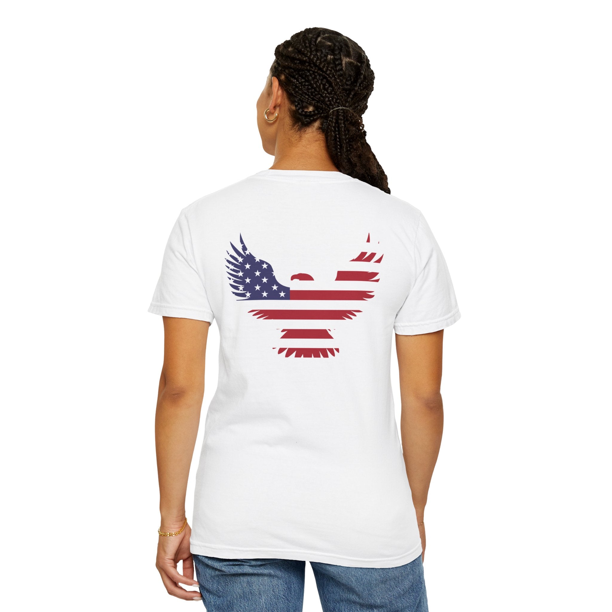 USA Patriotic Eagle Shirt – American Flag Graphic Tee, 4th of July Freedom T-Shirt, Red White & Blue Eagle Design