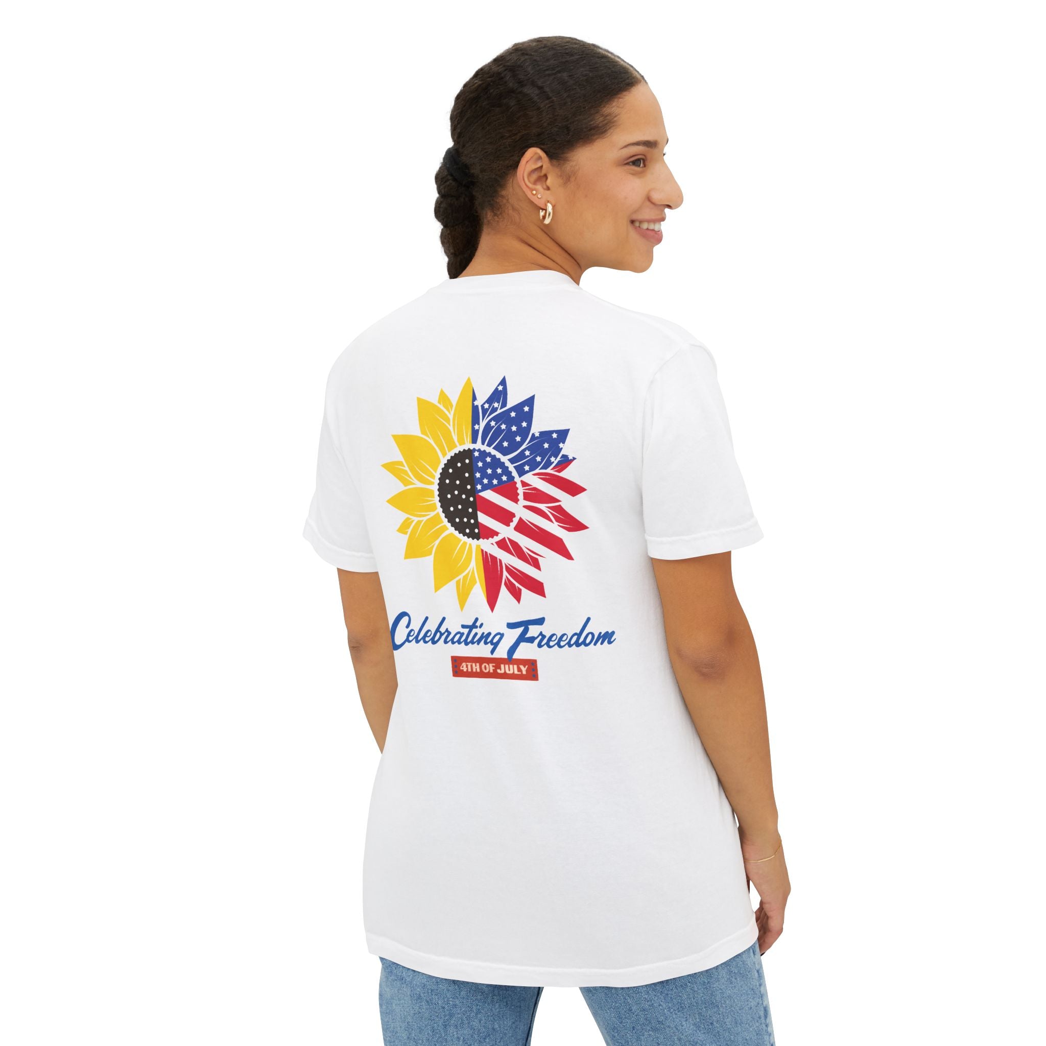 Pocket T-Shirt Fourth of July Floral Home Design