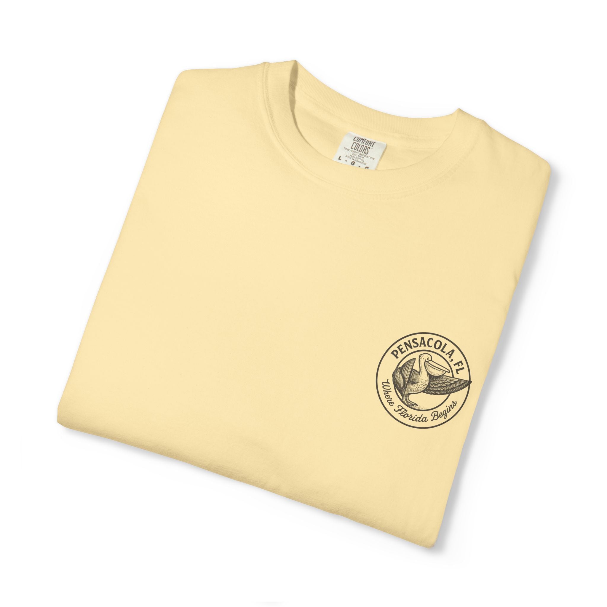 Vintage Pensacola Florida Pelican Shirt – "Where Florida Begins" Retro Coastal Graphic Tee, Hand-Drawn Beach Design