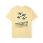Blue Angels Pensacola Pier T-Shirt – Vintage Florida Beach Graphic Tee – Jet Flyover Coastal Design – Military Air Show Gift Shirt