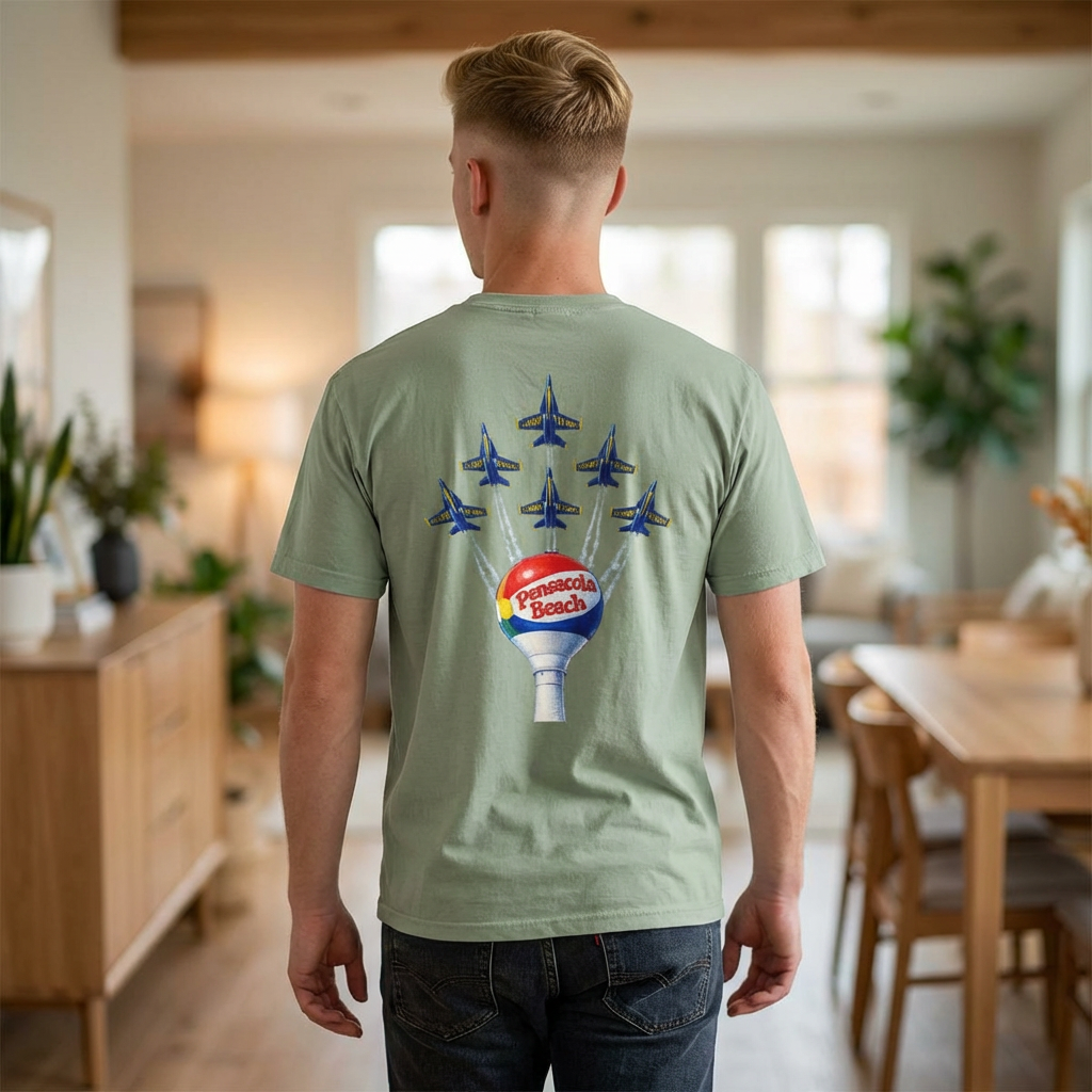 Pensacola Beach Blue Angels Navy Aviation T-Shirt — Florida Air Show Graphic Tee