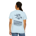 Blue Angels Air Show T-Shirt – Vintage Pensacola Beach Pier Jet Flyover – Navy Pilot Aviation Graphic Tee – Patriotic Military Shirt