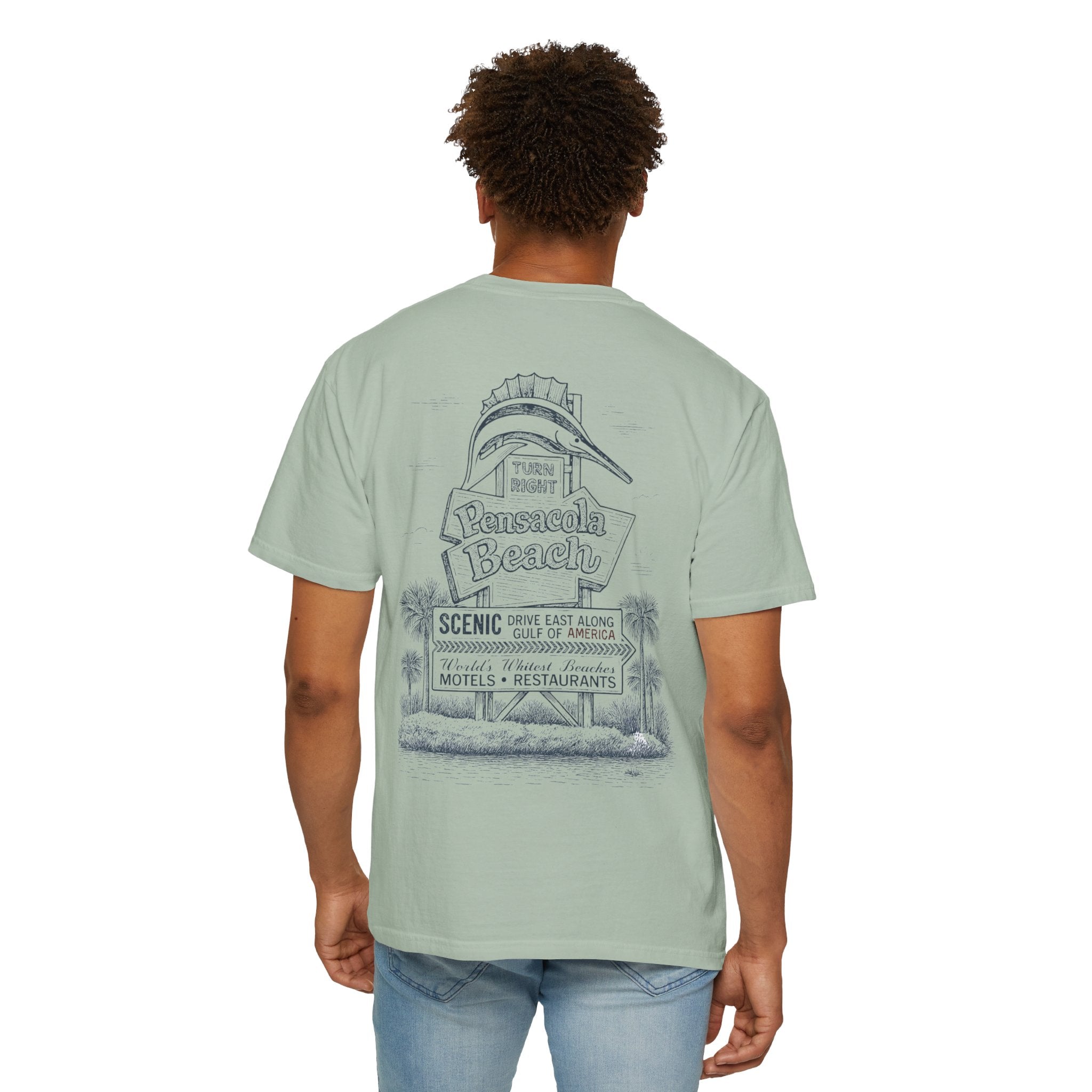 Vintage Pensacola Beach Sign T-Shirt - Scenic Drive - Gulf of America Coastal Tee