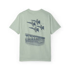 Blue Angels Air Show T-Shirt – Vintage Pensacola Beach Pier Jet Flyover – Navy Pilot Aviation Graphic Tee – Patriotic Military Shirt