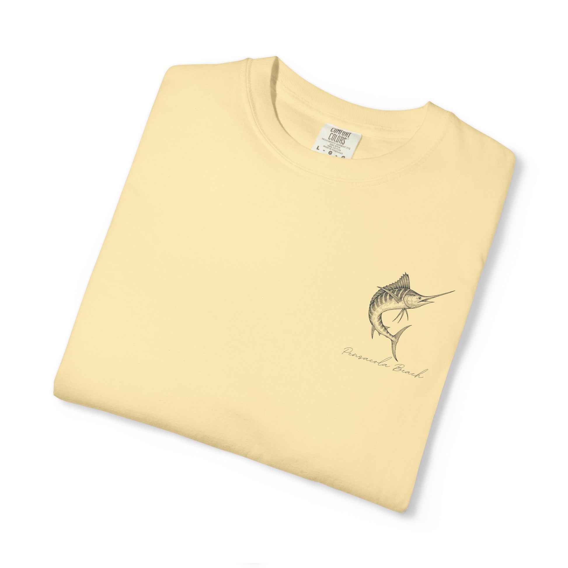 Vintage Pensacola Beach Tee – Sailfish & Iconic Sign Coastal Graphic Comfort Colors T-shirt