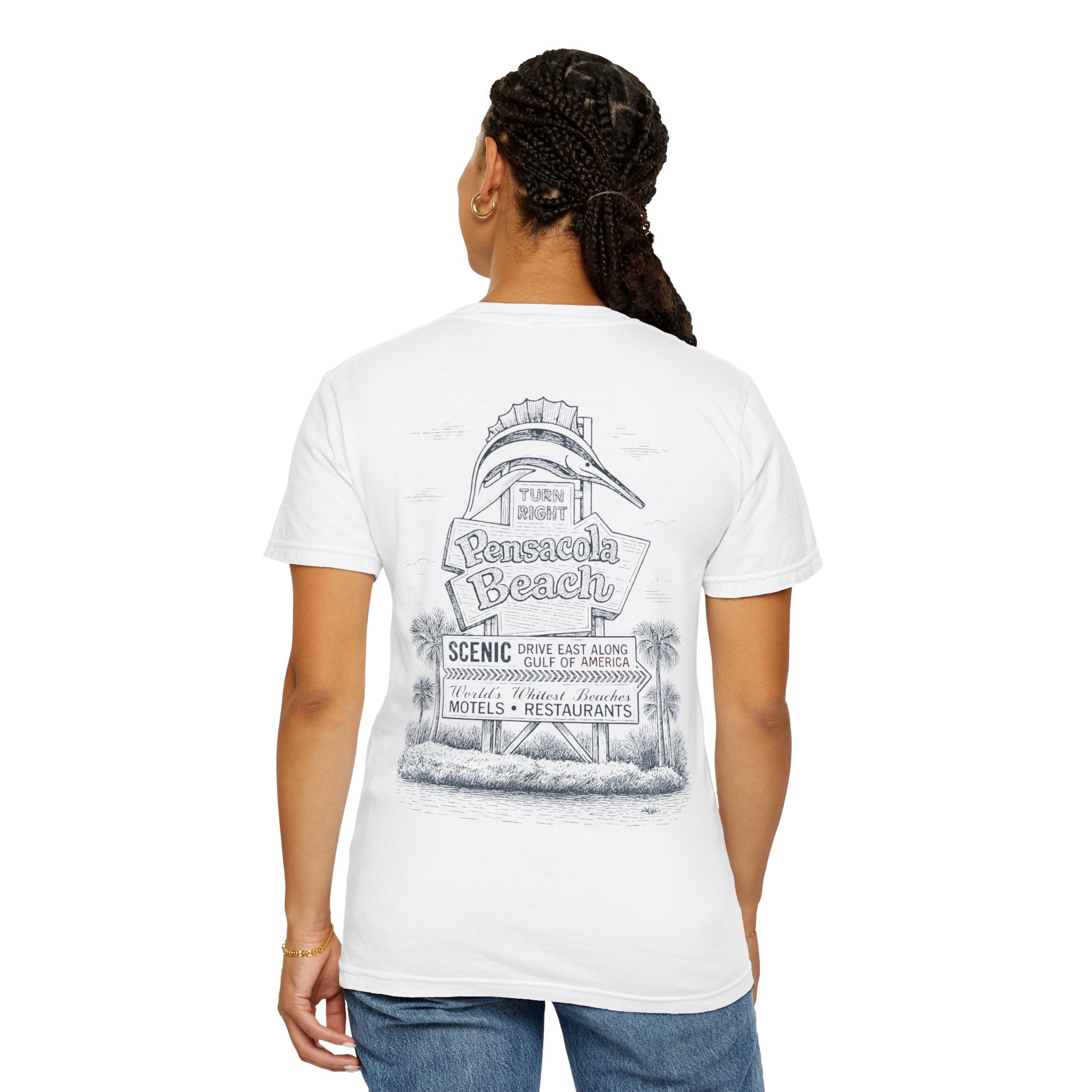 Vintage Pensacola Beach Sign T-Shirt - Scenic Drive - Gulf of America Coastal Tee