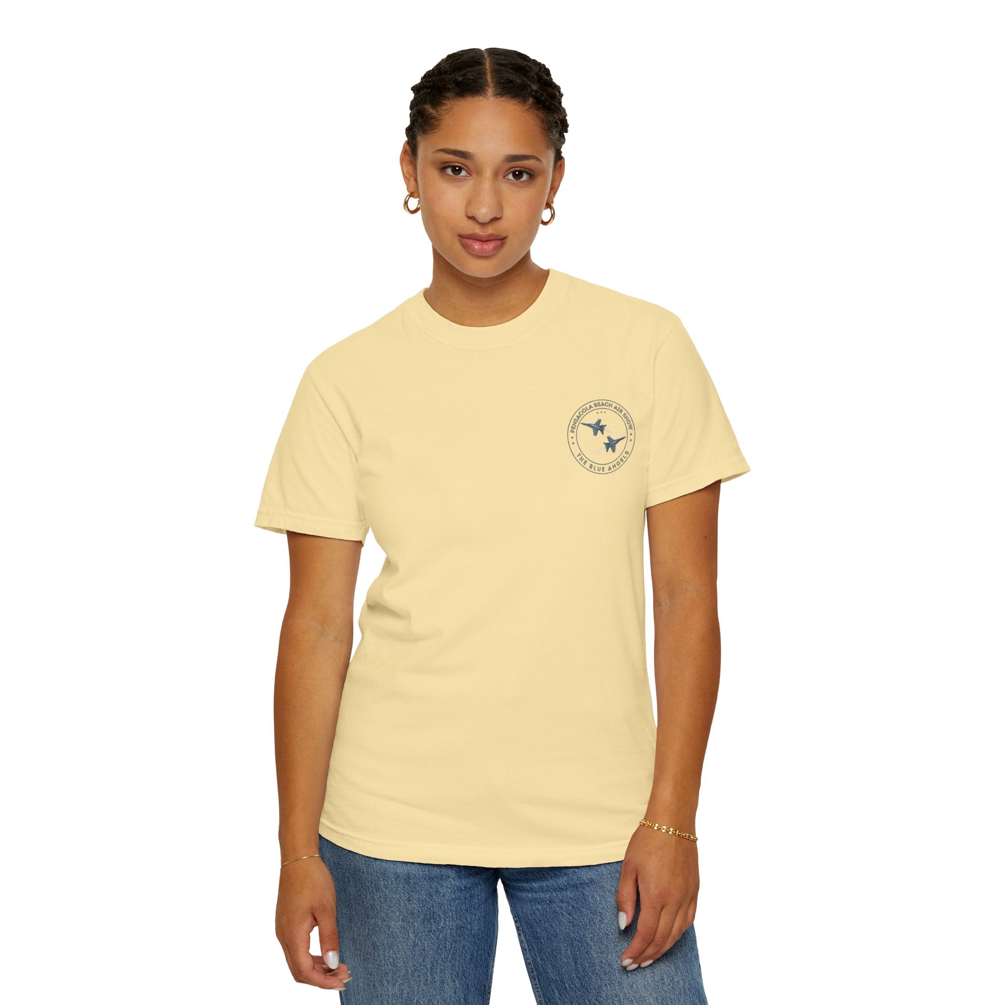 Blue Angels Pensacola Pier T-Shirt – Vintage Florida Beach Graphic Tee – Jet Flyover Coastal Design – Military Air Show Gift Shirt
