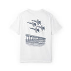 Blue Angels Air Show T-Shirt – Vintage Pensacola Beach Pier Jet Flyover – Navy Pilot Aviation Graphic Tee – Patriotic Military Shirt