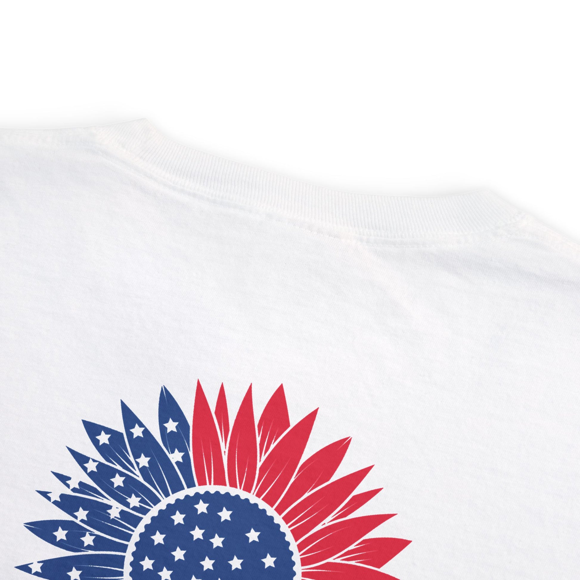 Patriotic Floral Peace Love America T-Shirt, Pocket Tee