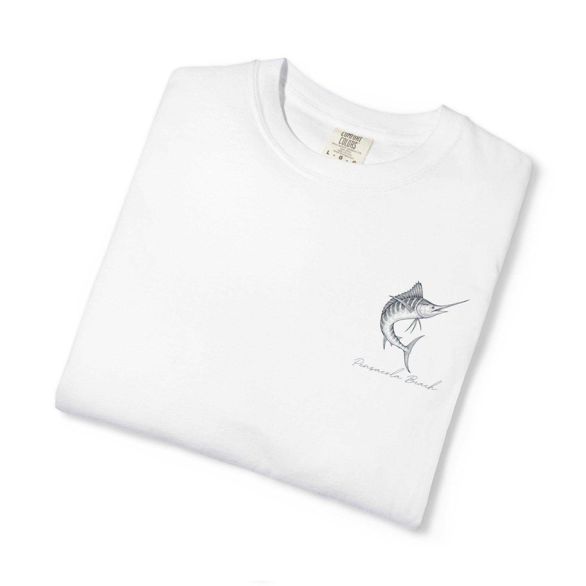 Vintage Pensacola Beach Tee – Sailfish & Iconic Sign Coastal Graphic Comfort Colors T-shirt