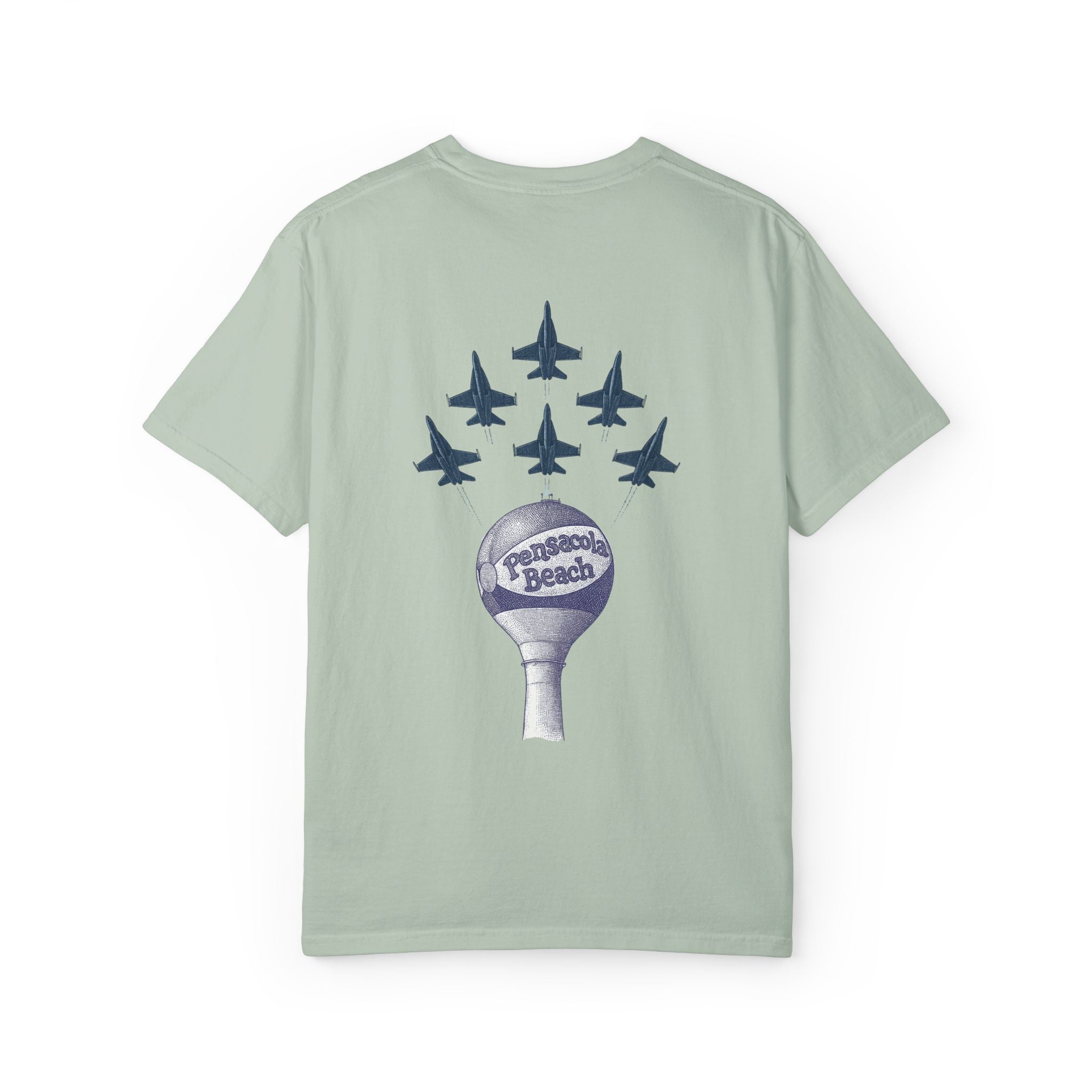 Blue Angels Pensacola Beach T-Shirt – Vintage Water Tower Flyover Design – Gulf Coast Florida Air Show Graphic Tee – Patriotic Jet Shirt