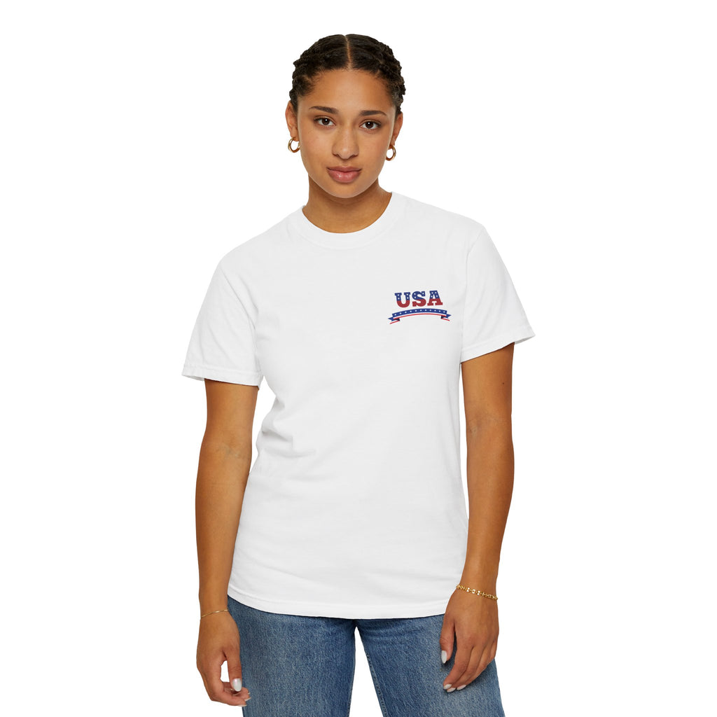 USA Patriotic Eagle Shirt – American Flag Graphic Tee, 4th of July Freedom T-Shirt, Red White & Blue Eagle Design