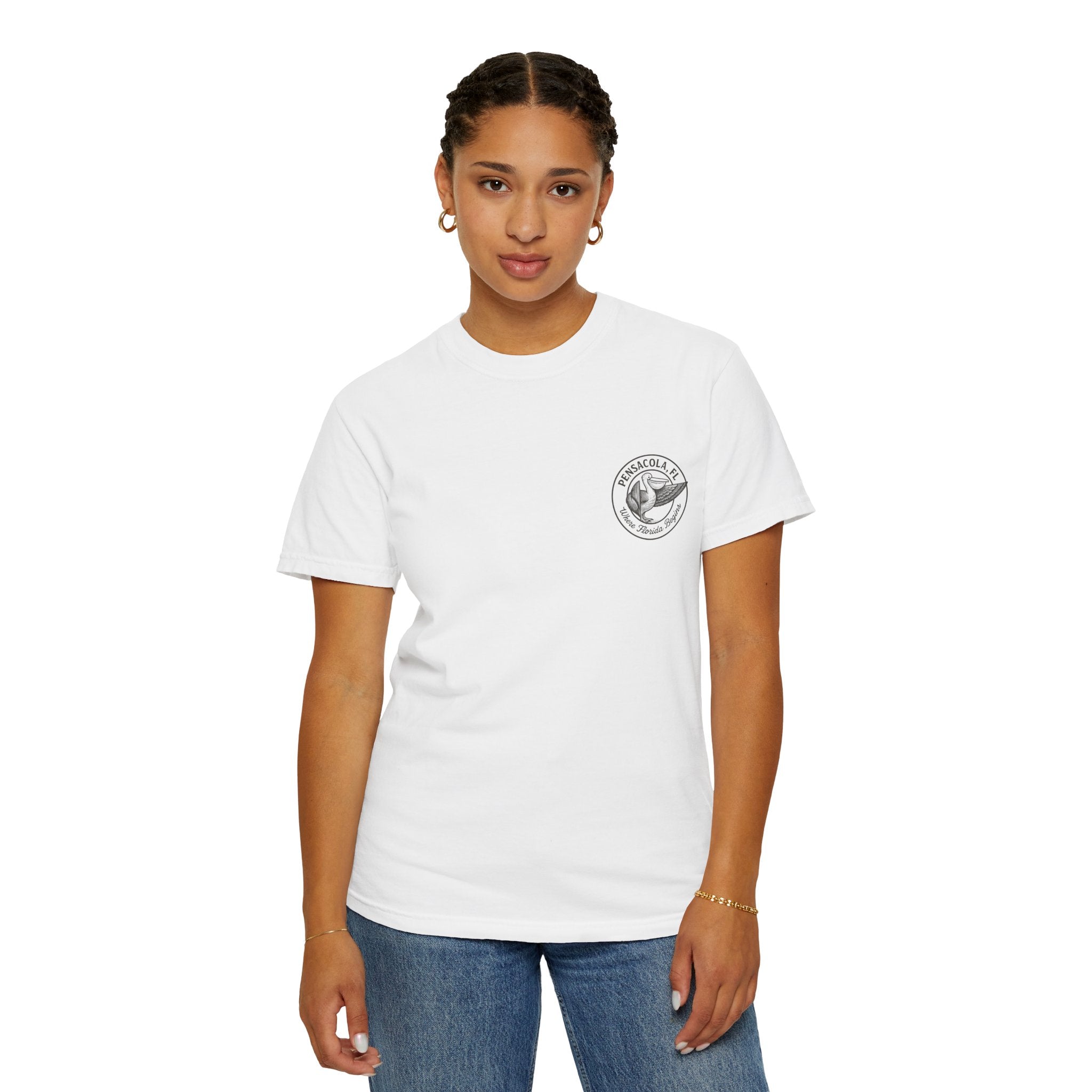 Vintage Pensacola Florida Pelican Shirt – "Where Florida Begins" Retro Coastal Graphic Tee, Hand-Drawn Beach Design