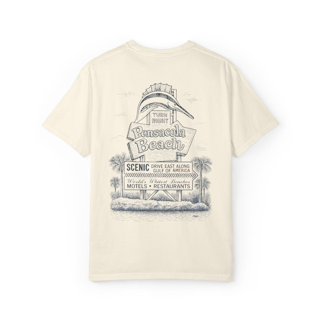 Vintage Pensacola Beach Sign T-Shirt - Scenic Drive - Gulf of America Coastal Tee